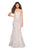 La Femme - 27178 Sequined Lace Mermaid Dress In White and Neutral
