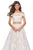 La Femme - 27028 Two-Piece Off Shoulder Scalloped Lace Gown In White and Neutral