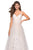 La Femme - 27199 Sparkling Sequin Sleeveless A-Line Dress In White and Neutral