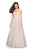 La Femme Gigi - 27640 Plunging Sweetheart Embroidered Gown In White and Nude
