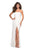 La Femme - 27035 Strapless Jersey Sheath Dress With Slit In White