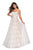 La Femme - 27448 Floral Embroidered Sweetheart A-line Dress In White