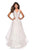 La Femme - 27603 Plunging Halter Lace Ballgown In White