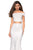 La Femme - 27443 Two-Piece Allover Lace Off Shoulder Mermaid Gown In White
