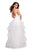 La Femme - 27024 Sleeveless Plunging Illusion Neckline Ruffles Ballgown In White