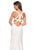 La Femme - 27031 Strappy Plunging V-Neck Gown with Slit In White