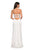 La Femme - 27035 Strapless Jersey Sheath Dress With Slit In White