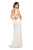 La Femme - 27181 Sleeveless Multi-Cutout High Slit Gown In White