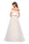 La Femme - 27478 Two Piece Off-Shoulder Tulle Ballgown In White