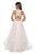 La Femme - 27603 Plunging Halter Lace Ballgown In White
