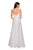 La Femme - 27798 Sequined Deep V-neck A-line Dress In White