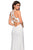 La Femme - 26997 Crisscross-Designed Racerback Long Gown In White