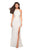 La Femme - 27070 Halter Crisscross Waist Gown with Slit In White