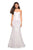 La Femme - 27286 Sweetheart Jacquard Mermaid Dress With Train In White