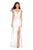 La Femme - 27538 Deep V-neck Jersey Sheath Dress With Cutouts In White