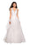 La Femme - 27570 Plunging V-Neck Layered A-Line Dress in White