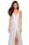 La Femme - 27798 Sequined Deep V-neck A-line Dress In White