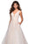 La Femme - 27323 Plunging V-Neck Pleated A-Line Gown In White