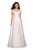 La Femme - 27556 Off-Shoulder Lace Organza A-line Dress In White