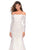 La Femme - 26393 Long Sleeve Off Shoulder Lace Trumpet Gown In White
