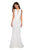 La Femme - 27124 Plunging Illusion Notched Trumpet Gown  In White