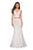 La Femme - 27262 Allover Lace Sleeveless V Neck Two-Piece Mermaid Gown In White