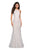 La Femme - 27289 Jewel Studded Lace Trumpet Gown In White