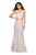La Femme - 27302 Two Piece Allover Lace Mermaid Gown In White