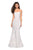 La Femme - 27565 Allover Lace Sleeveless Strappy Back Mermaid Gown In White