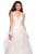 La Femme - 27570 Plunging V-Neck Layered A-Line Dress in White
