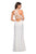 La Femme - 26997 Crisscross-Designed Racerback Long Gown In White