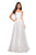 La Femme - 27515 Strapless Sweetheart Metallic Chiffon Prom Dress IIn White