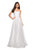 La Femme - 27515 Strapless Sweetheart Metallic Chiffon Prom Dress IIn White