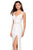 La Femme - 27538 Deep V-neck Jersey Sheath Dress With Cutouts In White