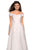 La Femme - 27556 Off-Shoulder Lace Organza A-line Dress In White