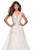 La Femme - 27603 Plunging Halter Lace Ballgown In White