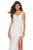 La Femme - 27029 Plunging Illusion Cutout Strappy Lace Gown In White