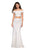 La Femme - 27443 Two-Piece Allover Lace Off Shoulder Mermaid Gown In White