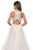 La Femme - 27603 Plunging Halter Lace Ballgown In White