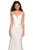 La Femme - 27560 Plunging Sweetheart Strappy Mermaid Dress In White