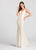 Ellie Wilde - EW118096 Sleeveless Plunging Sequined Mermaid Gown In White