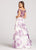 Ellie Wilde - EW118112 Two-Piece Off Shoulder Floral Lace A-Line Gown In White and Purple
