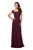 La Femme - 26512 Embellished Square Neck Chiffon A-line Dress In Red