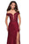 La Femme - 27097 Lace Applique Off-Shoulder Sheath Dress In Red