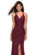 La Femme - 27317 Draped Surplice Bodice High Slit Gown In Red