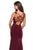 La Femme - 27474 Embellished Two Tone Jersey Trumpet Dress In Red