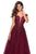 La Femme - 27503 Strappy Lace Embroidered A-Line Gown In Purple