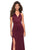 La Femme - 27573 Halter V-neck Jersey Sheath Dress In Red
