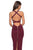 La Femme - 27637 Strappy Plunging Halter Evening Dress In Red