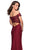La Femme - 27097 Lace Applique Off-Shoulder Sheath Dress In Red
